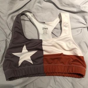 Tyler’s Texas Flag sports bra